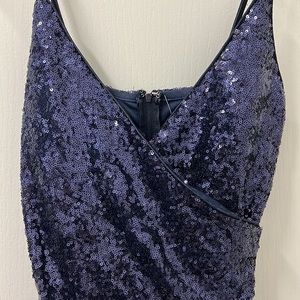 Tricia Navy sequin cocktail or homecoming dress.
